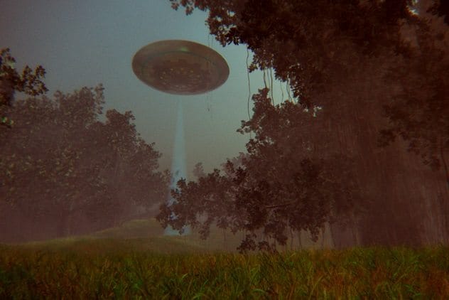 Abstract representation of multiple UFO sightings or energy waves