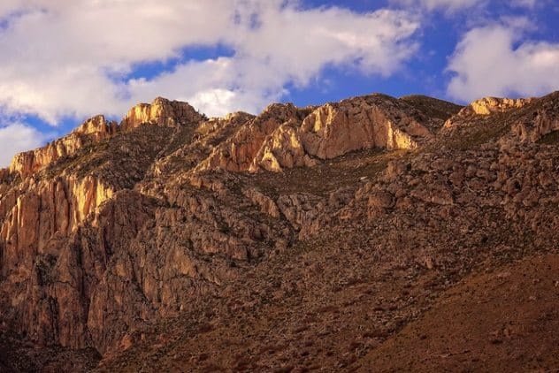 Rugged landscape of the Guadalupe Mountains, fabled home of the Lost Sublett Mine