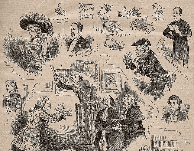 Page from John Bulwer's Chirologia showing hand gestures.