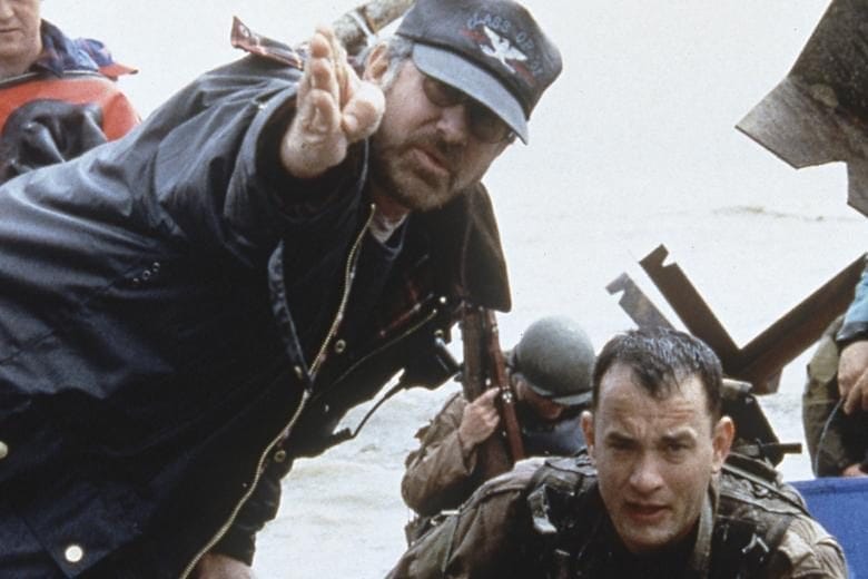 Steven Spielberg directing Saving Private Ryan