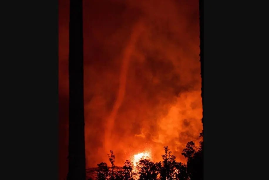 Volcanic tornado near Kilauea
