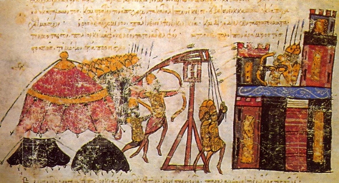 Catapult launching corpses