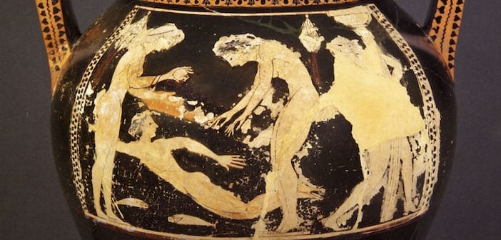 Hydna and Scyllis sinking Persian ships