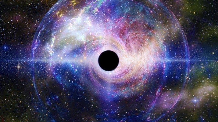 Black hole spewing matter
