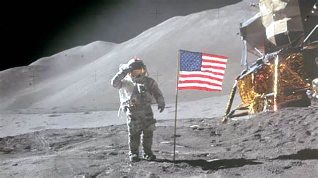 Apollo 11 lunar module on the moon, a pinnacle of aeronautics