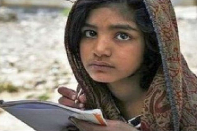 Portrait of Rimsha Masih, a young girl involved in a Quran-related case