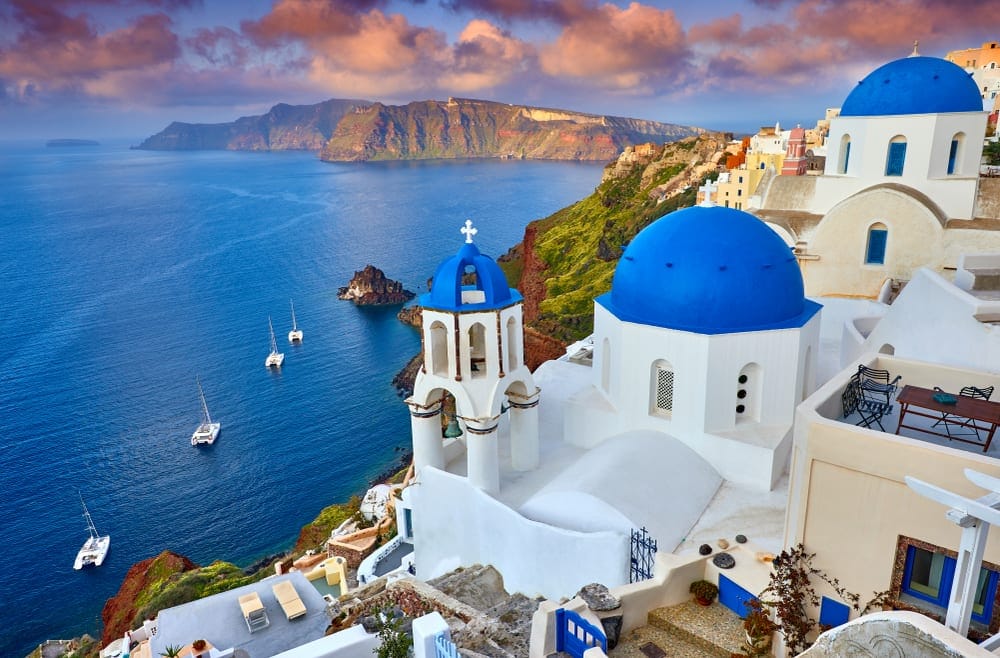 Santorini's famous caldera view