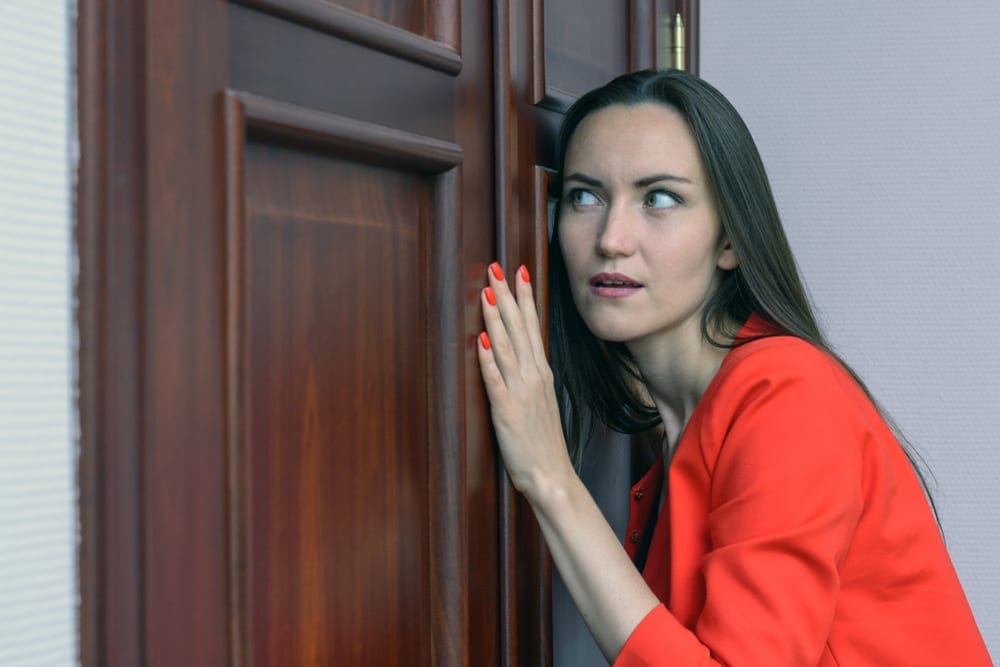 Woman listening to a phone call