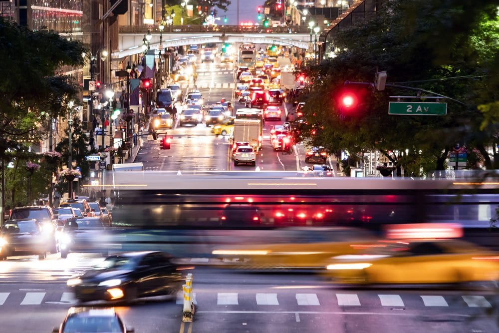 Manhattan street with traffic