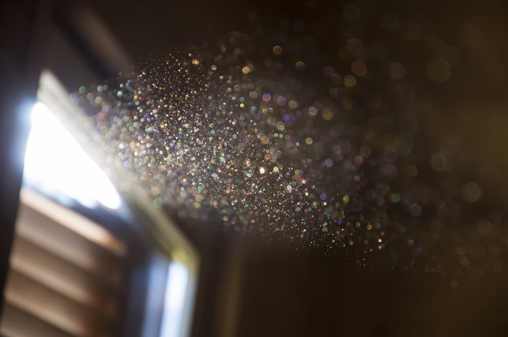 Dust particles floating in the air