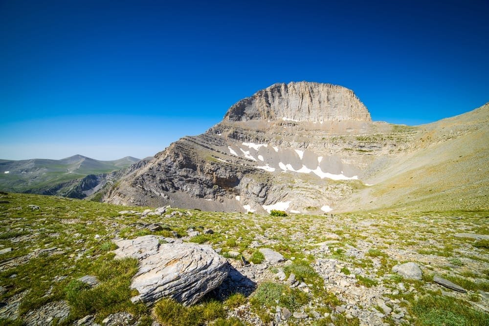 Mount Olympus shrouded in clouds