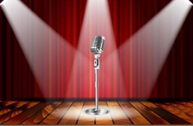 Vintage microphone representing Marty Wayne's era of comedy