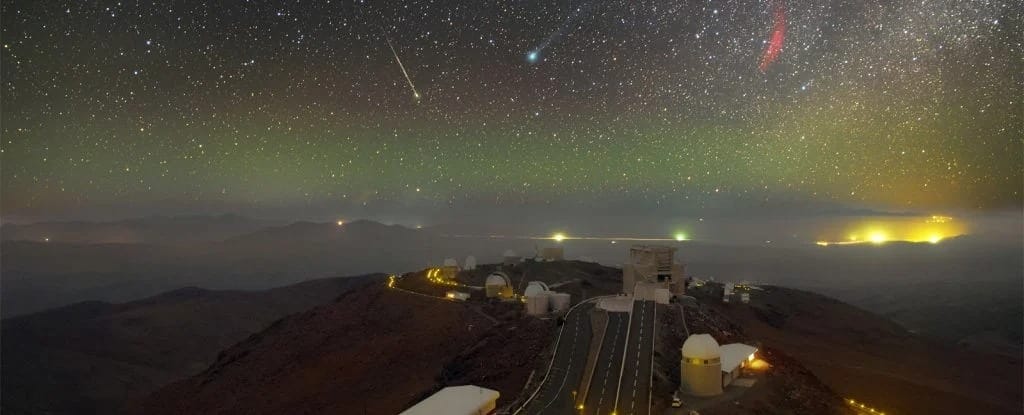 Photograph displaying six celestial events