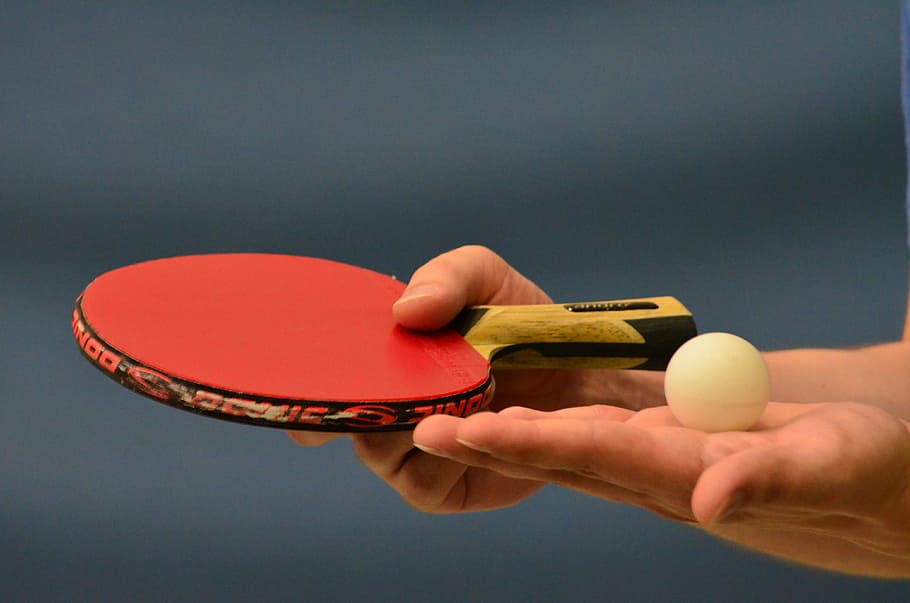 Ping pong paddles on a table