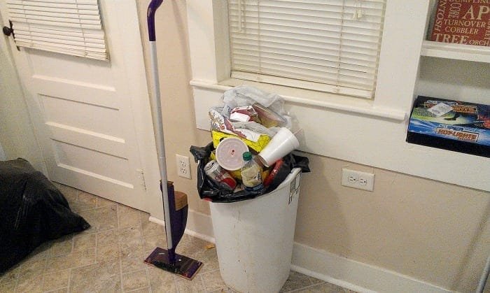 Trash can symbolizing disposal of evidence