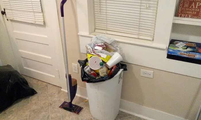 Trash can symbolizing disposal of evidence