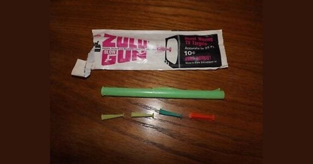 Vintage Zulu Blow Gun toy with foam pellets